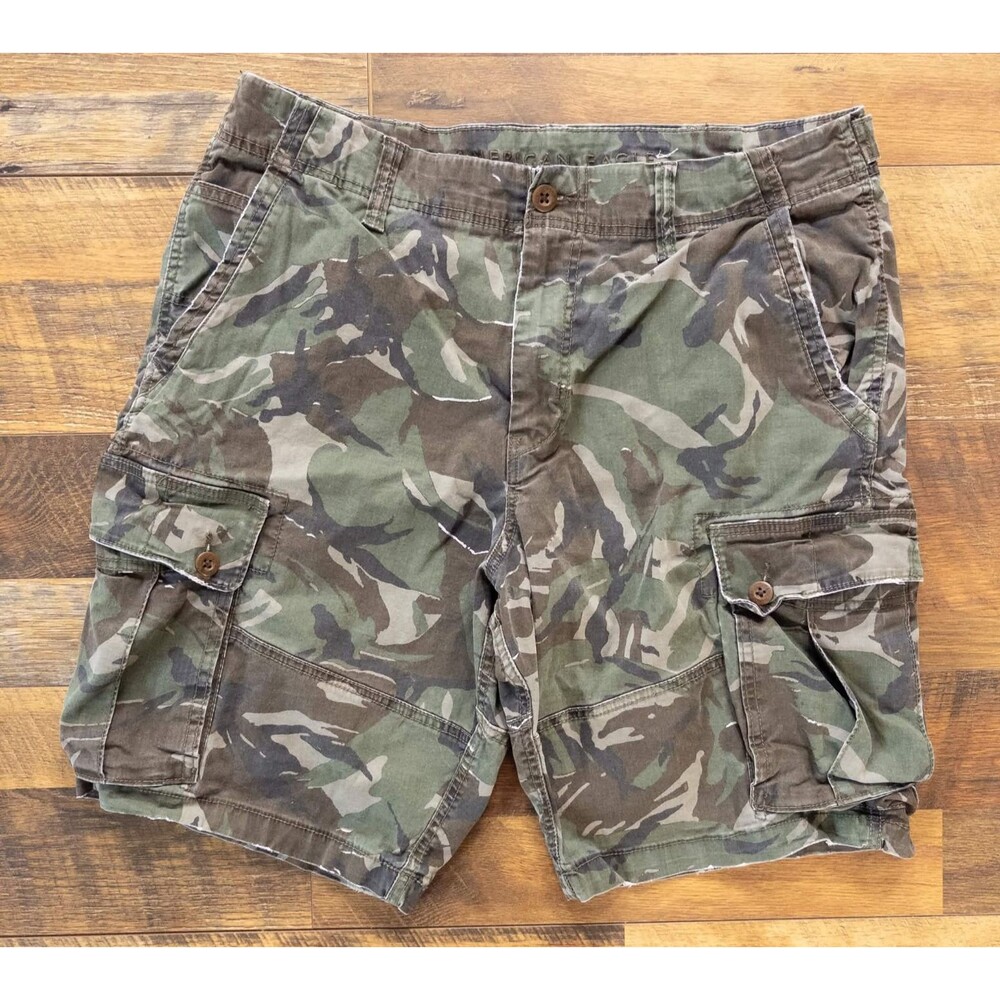 American Eagle Camo Cargo Shorts Men 38 Stretch Woodland Military Utility Skater